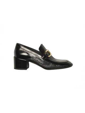calfskin gold plated CC logo loafers black Chanel