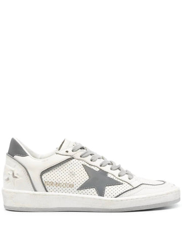 Women's Ball Star Double Quarter Perforated Leather Sneakers In White/silver