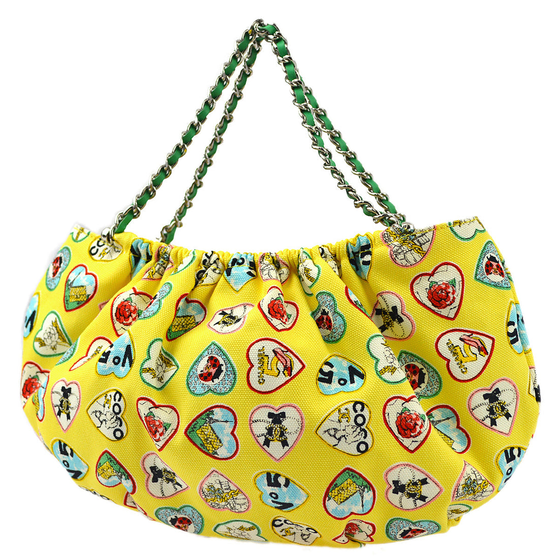 Chanel Yellow Canvas Valentine Chain Handbag