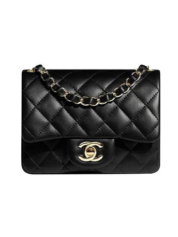 Mini Flap Lambskin Cross Bag  Black Chanel