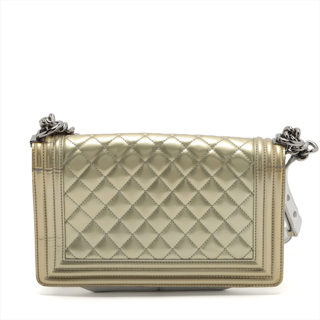 Chanel Boy  Chanel 25  Leather Chain Shoulder Bag G x Silver Silver  17 A67086