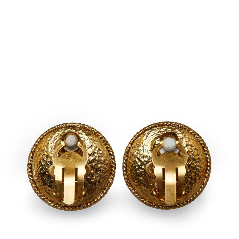Chanel  Logo Round Fake Pearl Earrings Gold  Ladies Chanel