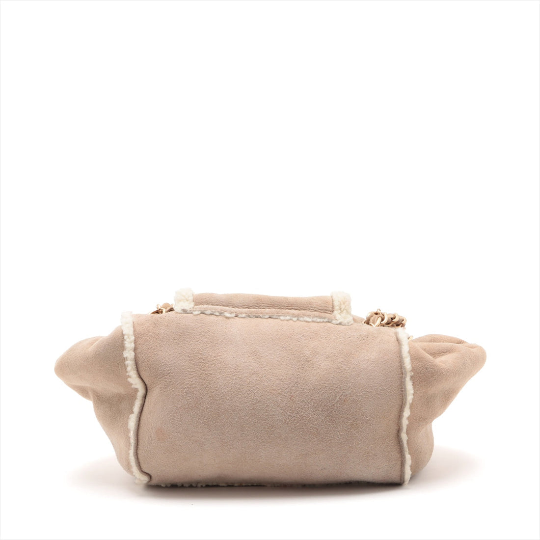 Top Quality Chanel Coco Mouton Chain Shoulder Bag Beige Gold  7th