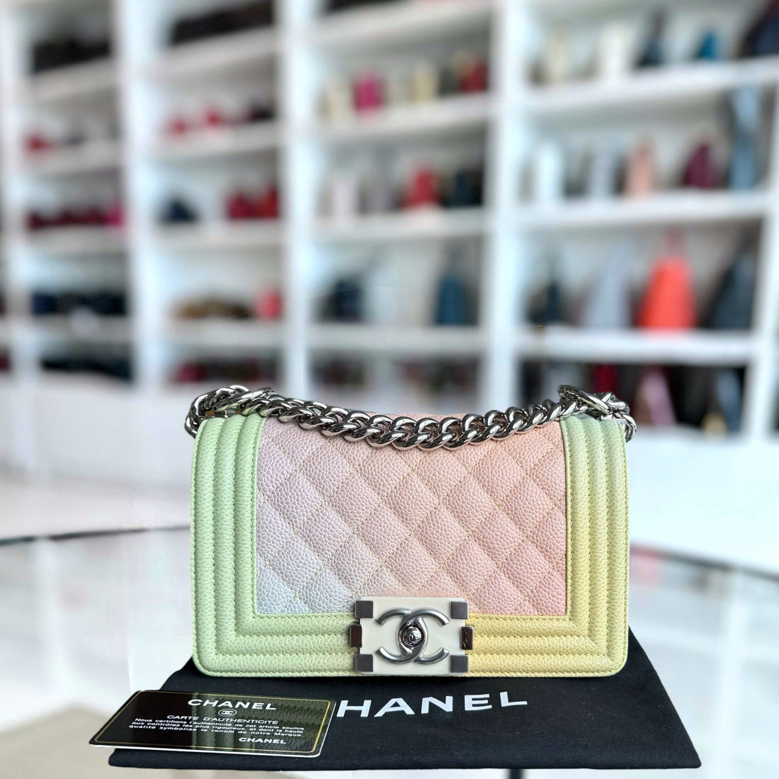 Chanel Boy Small - Togo/epsom/caviar/clemence/callfskin/cowhide/lambskin 20CM Quilted Raibow Limited Edition Series 25