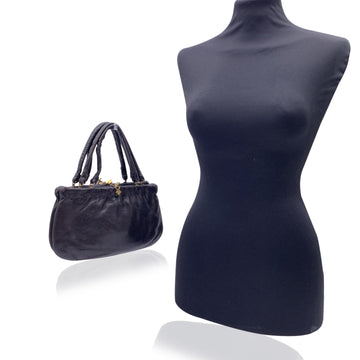 FENDI Rare  Dark Brown Nappa Leather Handbag Satchel