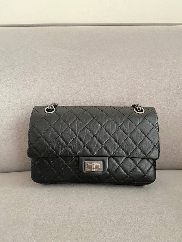 255 Chain  CalBNkin Ruthenium  Medium Flap Shoulder Bag Black Chanel