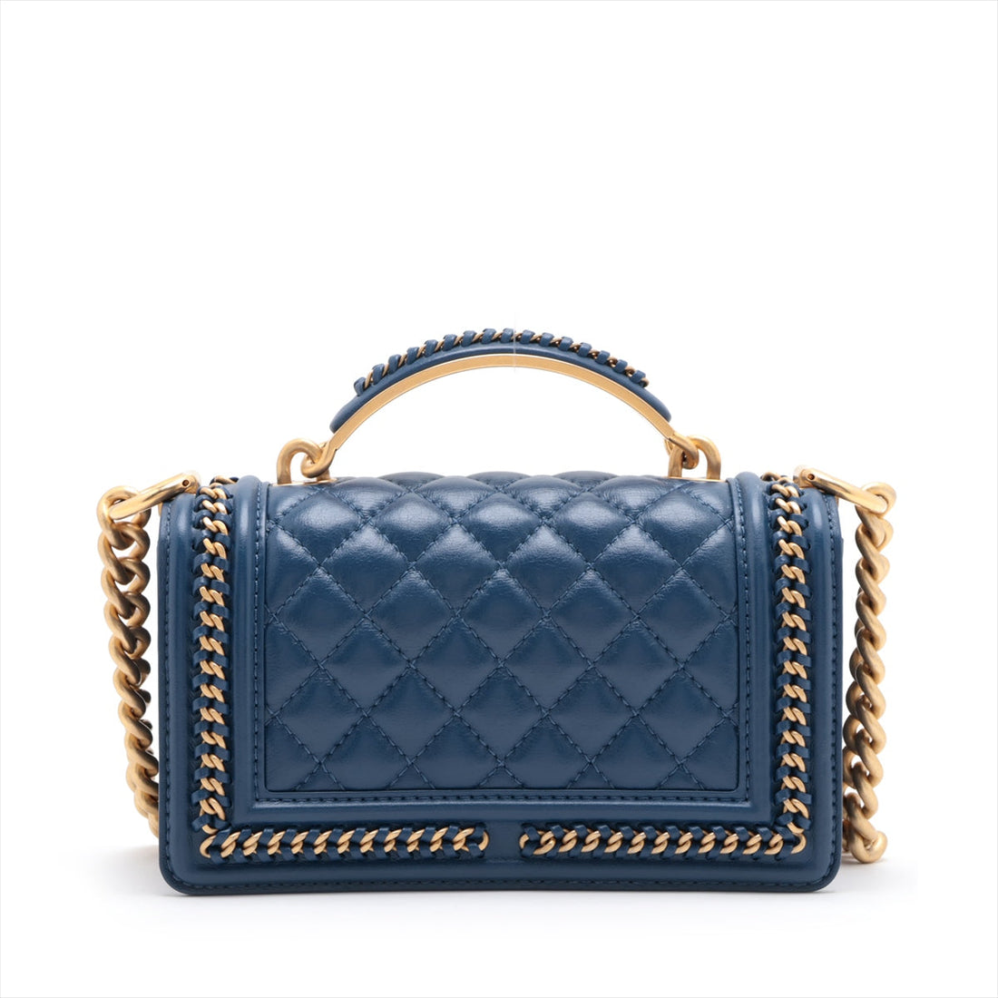 Chanel Boy  Chanel 20 Small Chain Leather Shoulder Bag Blue G  A67085