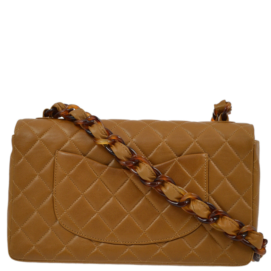Top Quality Chanel Brown Lambskin Medium Single Flap Shoulder Bag
