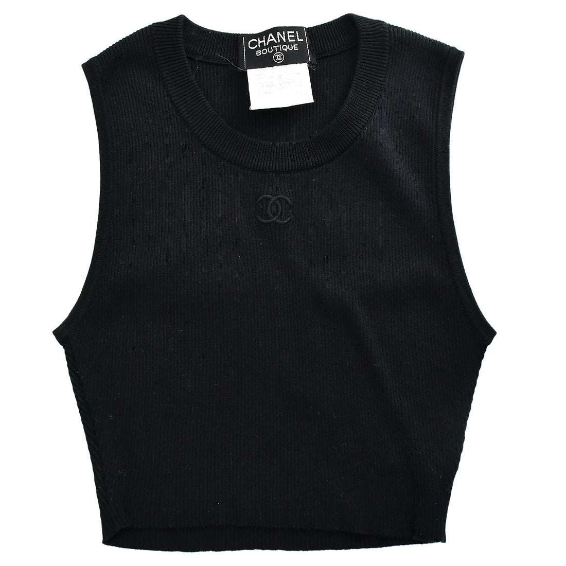Chanel Sleeveless Tops Black
