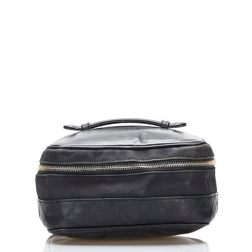 Chanel Cocono mark Vanity Bag Handbag Black Leather  Chanel