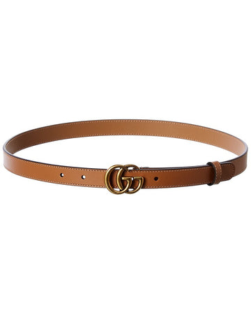 Gucci Double G Thin Leather Belt