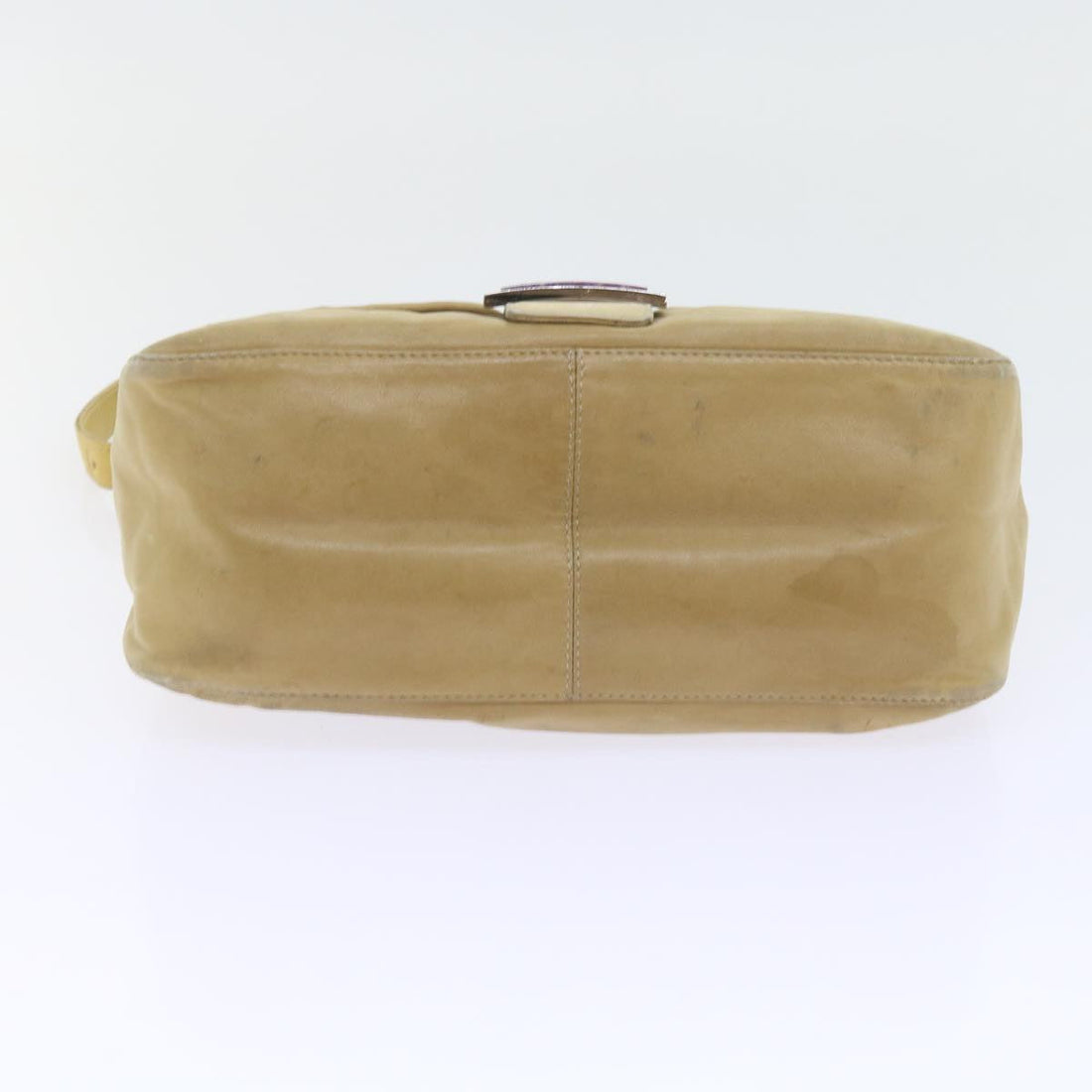 FENDI Mamma Baguette Shoulder Bag Leather Beige 2348 26325 009 Auth ep2384