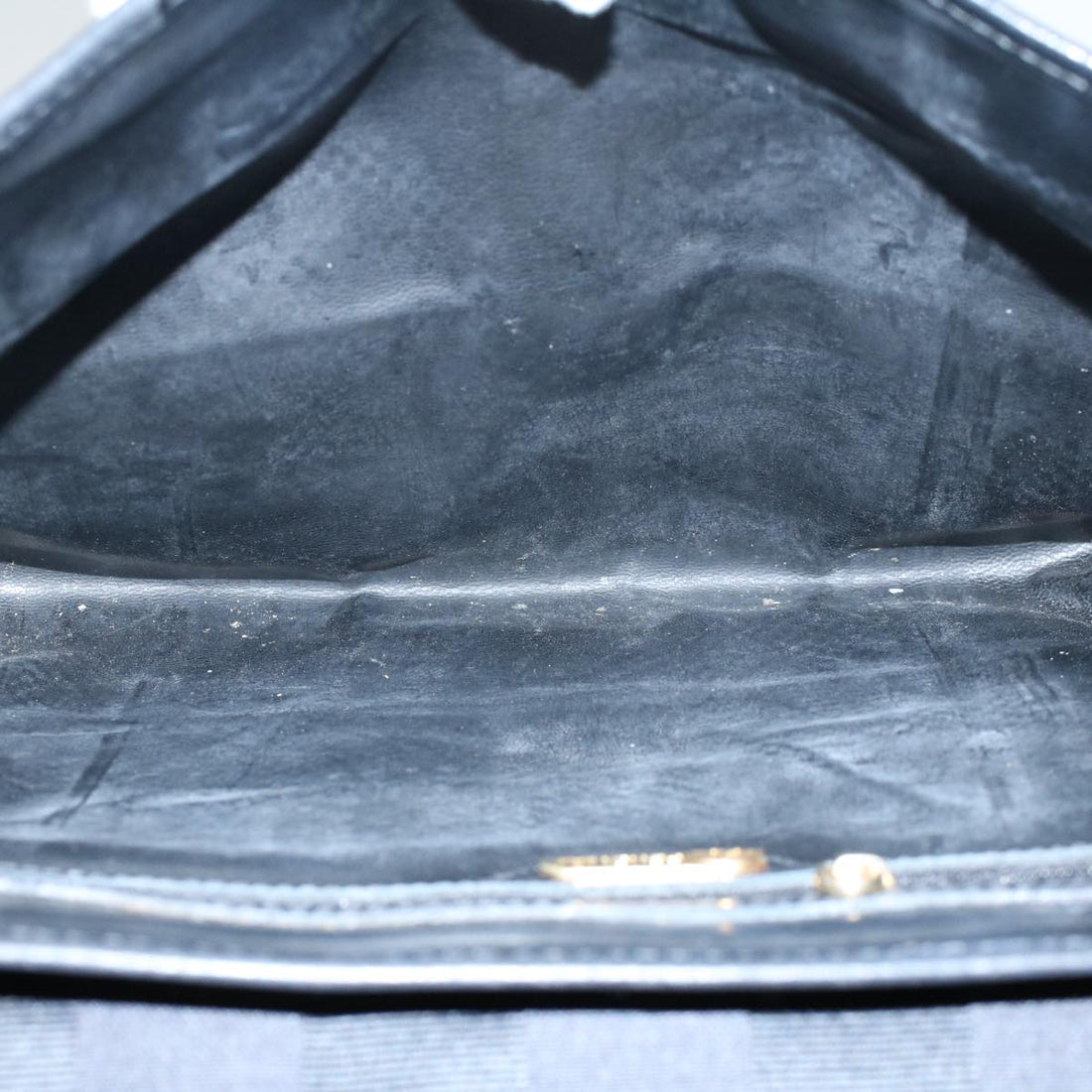 FENDI Pecan Canvas Clutch Bag Black Brown Auth ep2439