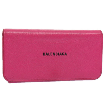 Balenciaga Long Wallet Leather Pink 594289 Auth ep2776