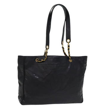 Chanel Chain Shoulder Bag Coated Canvas Black CC Auth ep