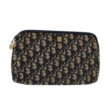 CHRISTIAN Pearl Street Bags Dior Trotter Canvas Clutch Bag Navy Auth ep4801
