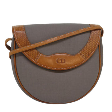 CHRISTIAN Pearl Street Bags Dior Shoulder Bag PVC Gray Auth ep4807