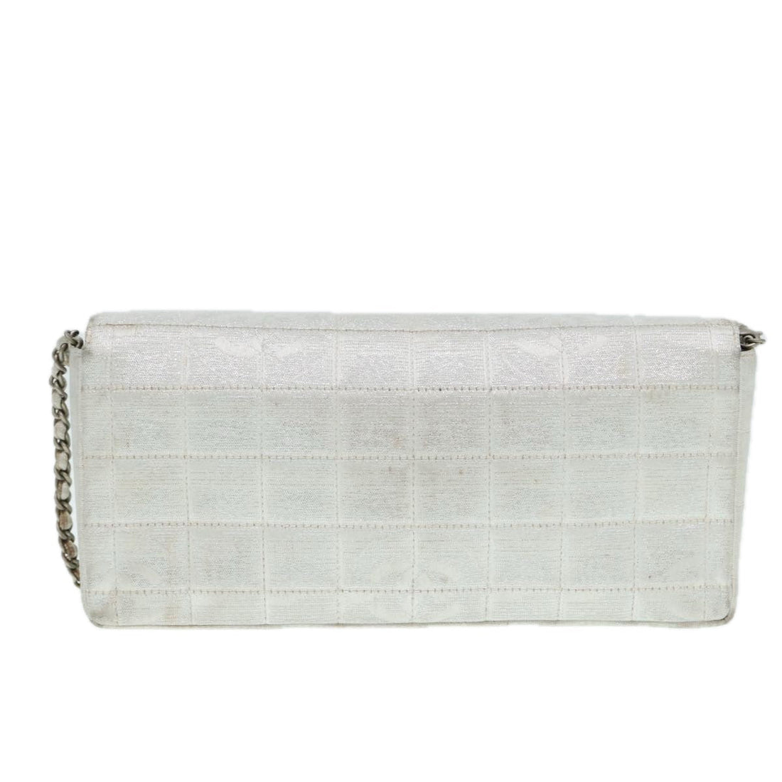 Top Quality Chanel Chain New Travel Line Shoulder Bag Nylon Beige Silver CC Auth ep5439