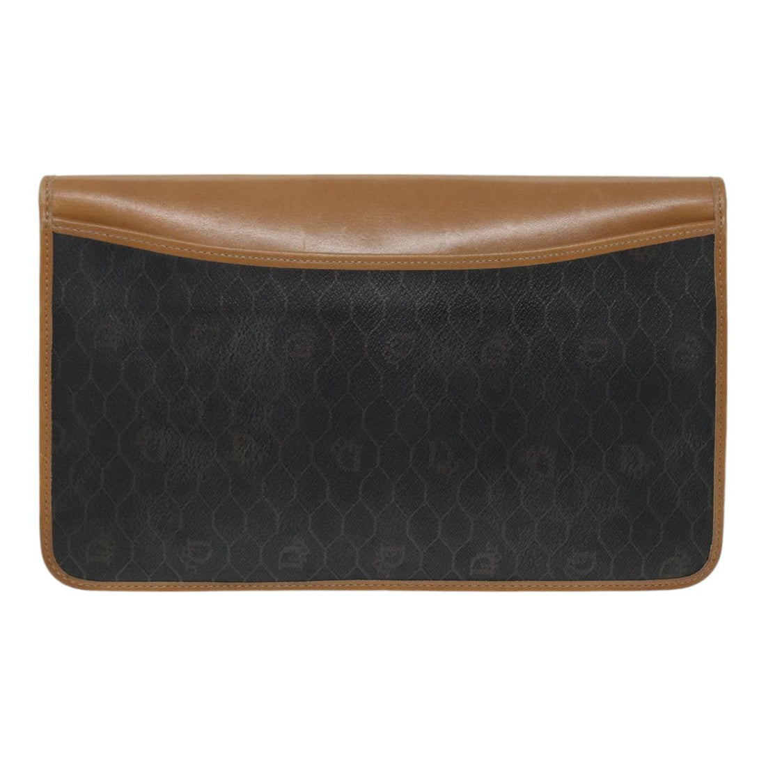 CHRISTIAN Top quality Dior Chain Shoulder Bag PVC Leather Black Brown gold Auth ep5515