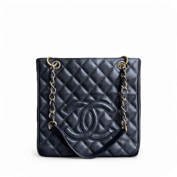 Chanel PST Petite Shopping Tote - Togo/epsom/caviar/clemence/callfskin/cowhide/lambskin Quilted Black Gold Hardware Series 8