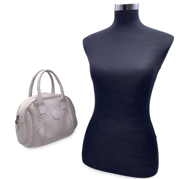 FENDI  White Woven Leather Handbag Bag Satchel