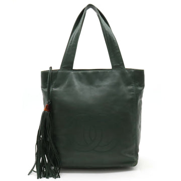 Chanel  Chanel COCOno mark TASELL FRINGE Tote BAG Semi-sder leather dark green