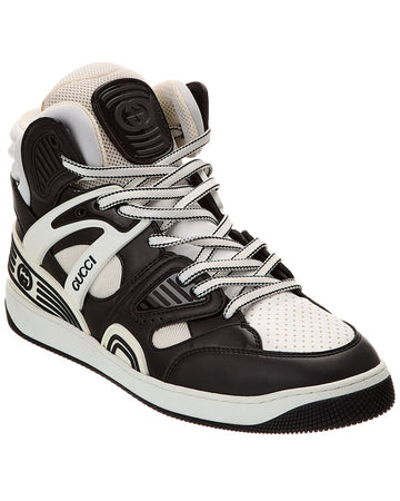 Gucci Canvas & Leather High-Top Sneaker