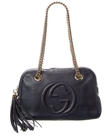 Gucci Black Leather Chain Soho Tote (Replc )