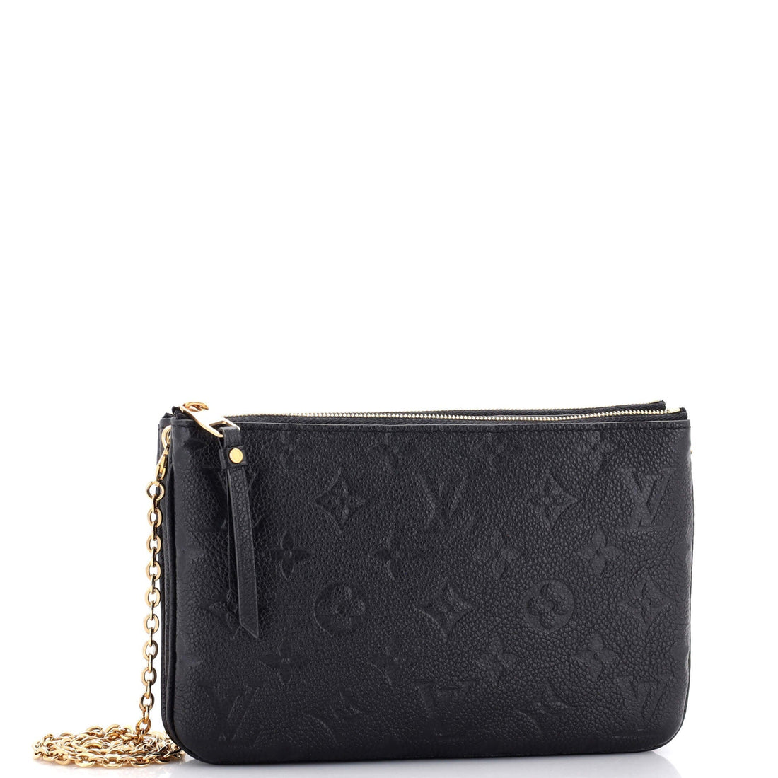 Double Zip Pochette Monogram Empreinte Leather