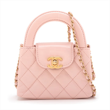 Chanel Lambskin  Chain Shoulder Bag Pink G  AP3435