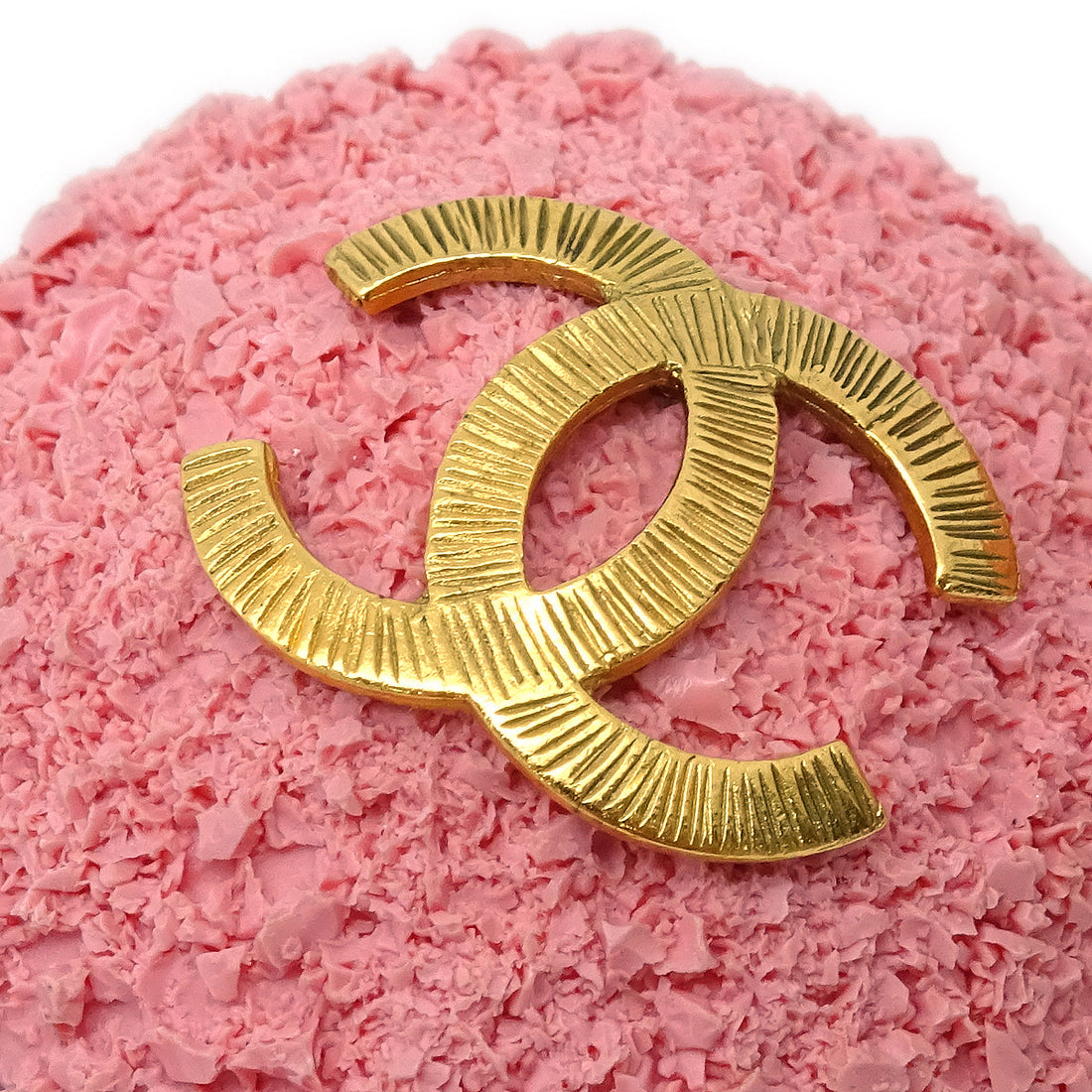 Chanel Button Earrings Clip-On Pink 24