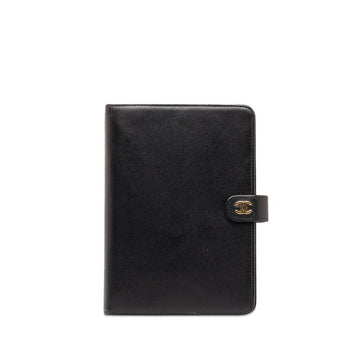 Chanel Coco Handbook Cover Binder 6 s Black Leather  Chanel