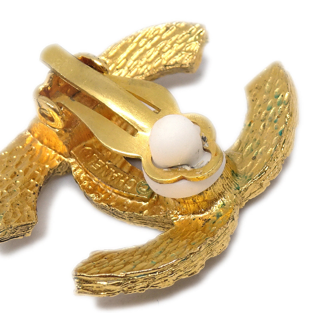 Chanel Woven CC Earrings Clip-On Gold 2913