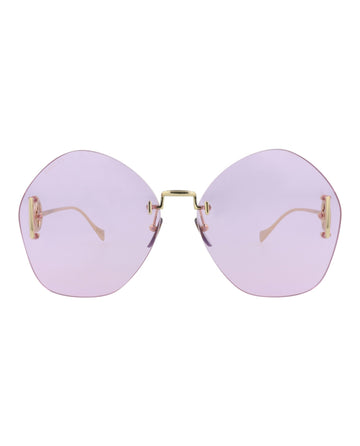 Round-Frame Metal Sunglasses