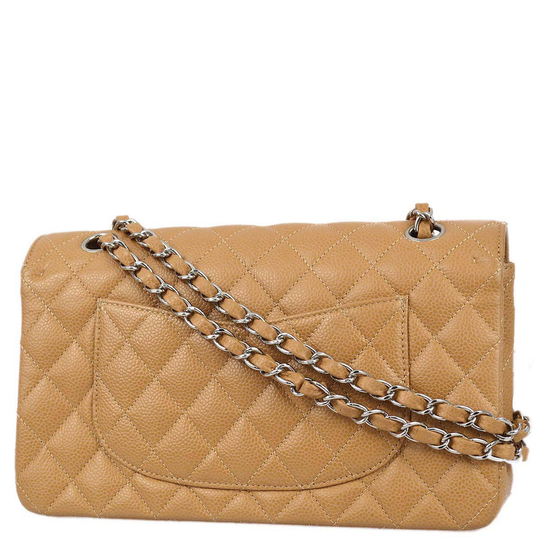 Chanel 2004-2005 Classic Double Flap Medium Beige Caviar