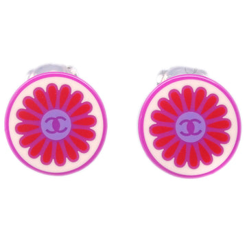 Chanel Button Earrings Clip-On Pink 04P