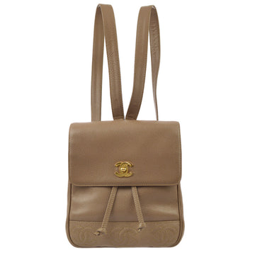 Chanel * Brown Caviar Triple CC Backpack