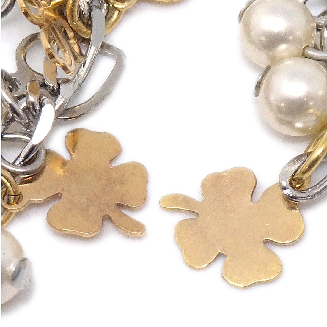Chanel Artificial Pearl Dangle Piercing Earrings Gold 06A