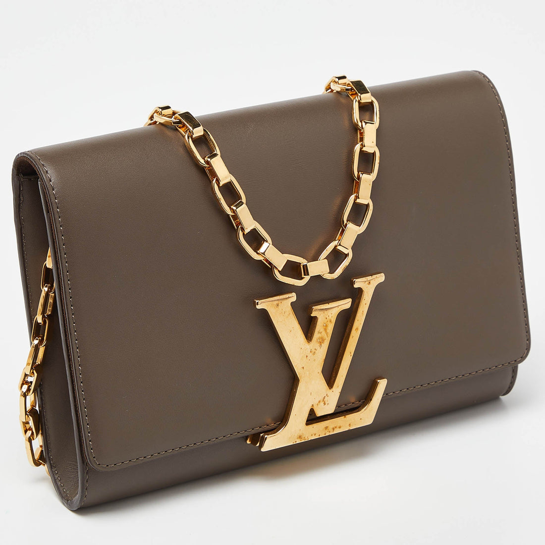 Louis Vuitton Olive Leather Chain Louise Gm Bag