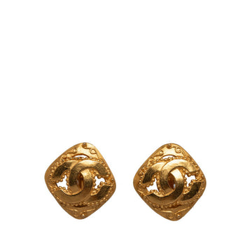 Top Quality Chanel  Cocomark Flower Card Earring Gold   Chanel