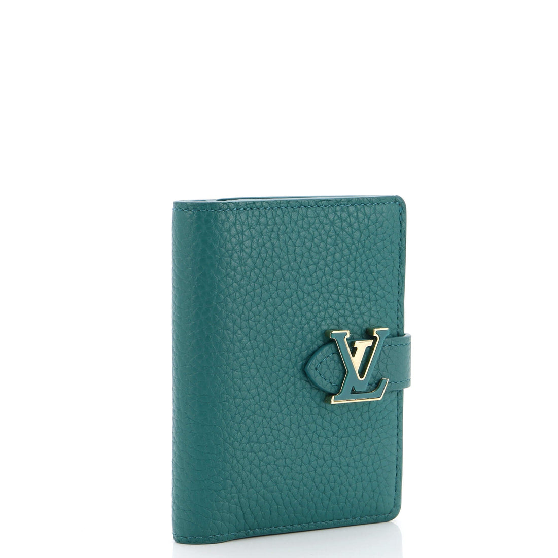 LV Vertical Wallet Taurillion Leather Compact