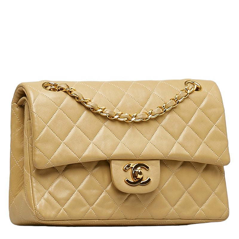 Chanel Matrace 23 Cocono mark Double Flap Gold  Chain houlder Bag Beige   CHANEL