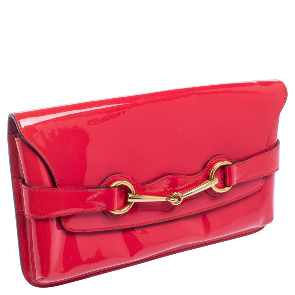 Gucci  Leather Bright Bit Clutch