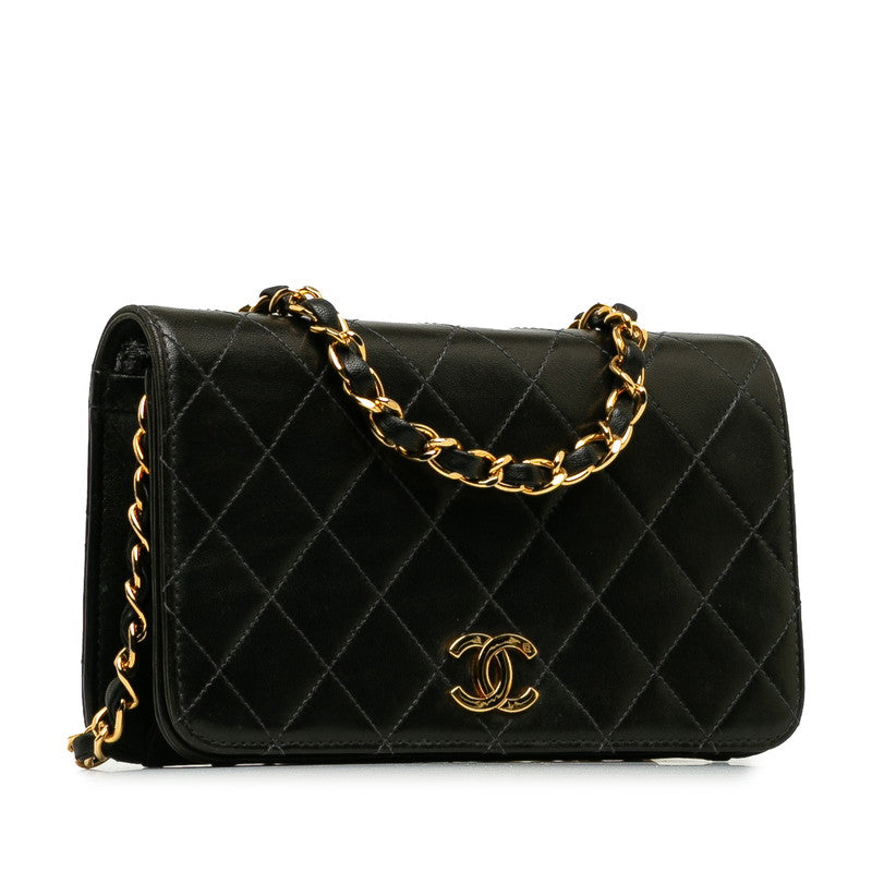 Chanel Mini Mattress Cocono mark Full Flap Chain houlder Bag Black   CHANEL