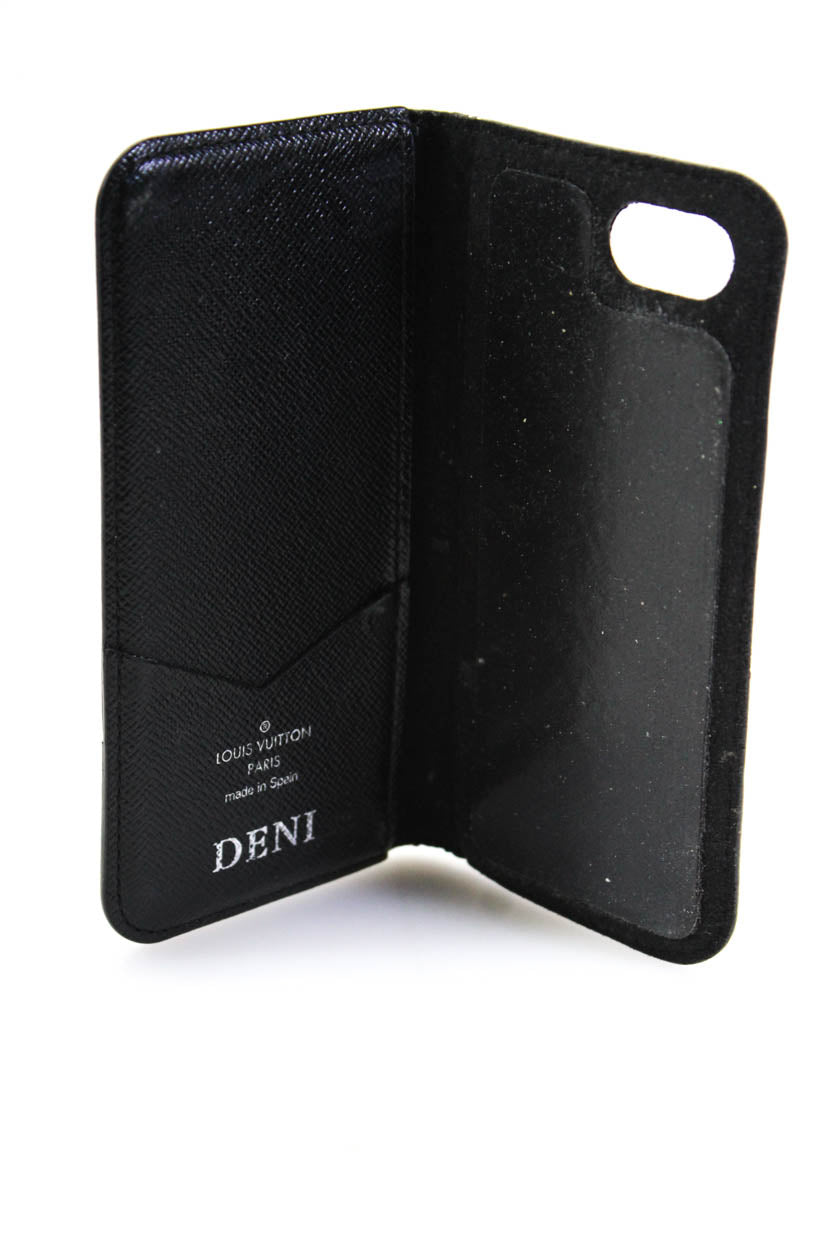 Louis Vuitton Womens Monogram Coated Canvas Phone XS Max Folio Cover Black