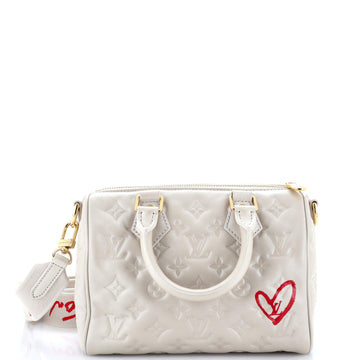 Speedy Bandouliere Bag Limited Edition Fall in Love Monogram Embossed Leather 22