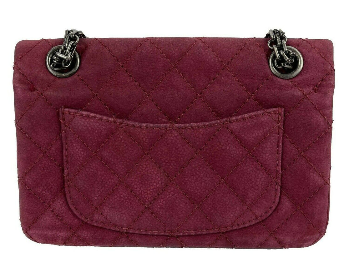 CHANEL- Matte Togo/epsom/caviar/clemence/callfskin/cowhide/lambskin 2.55 Reissue - Diamond Quilted Mini Raspberry Crossbody