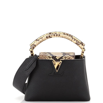 Capucines Bag Leather with Snakeskin Mini