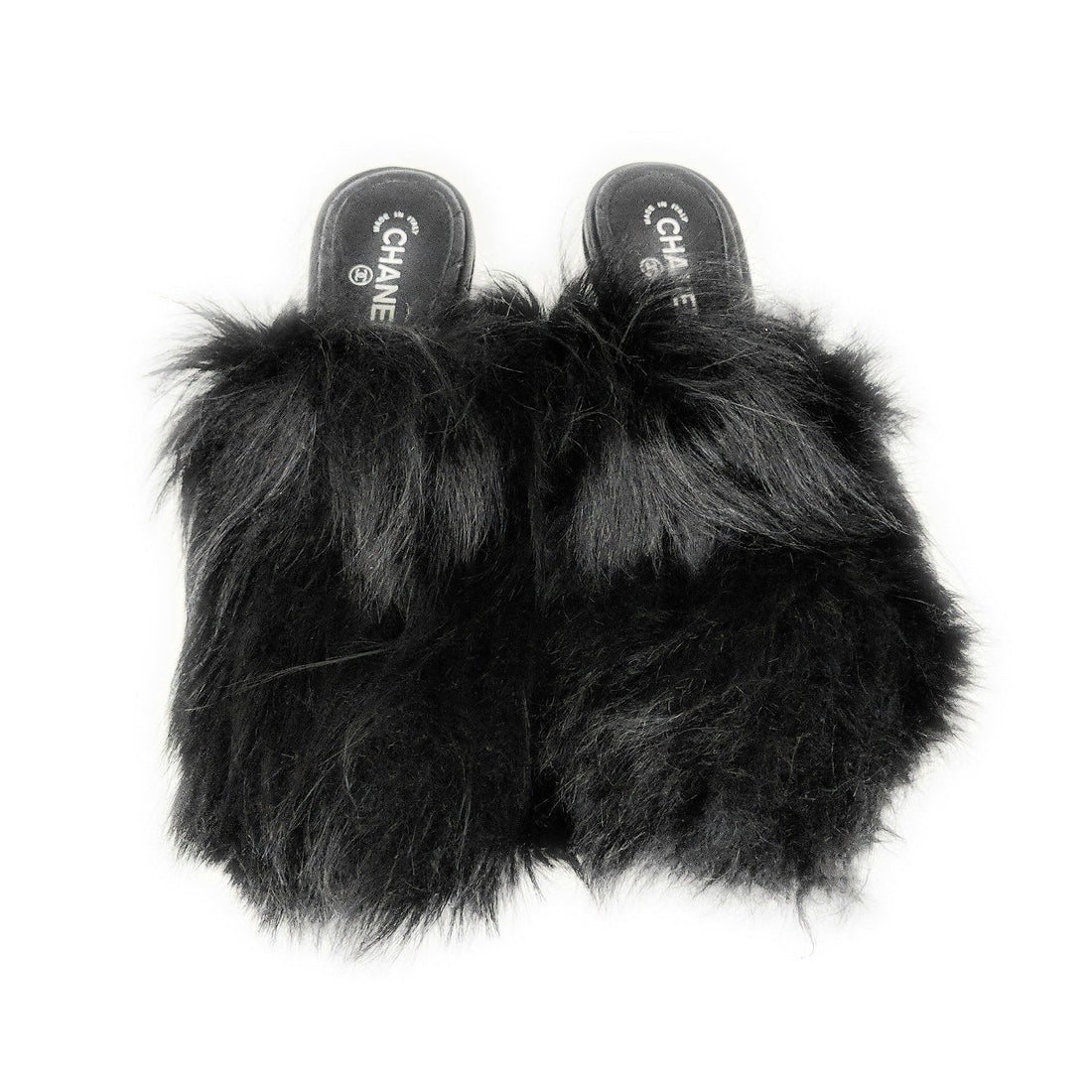 Chanel bag Interlocking CC Logo Fur Slide Mules 35.5