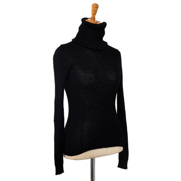 Chanel Cocono mark Nits Tartar Neck sweaters Black Casimir Silk Ladies Chanel
